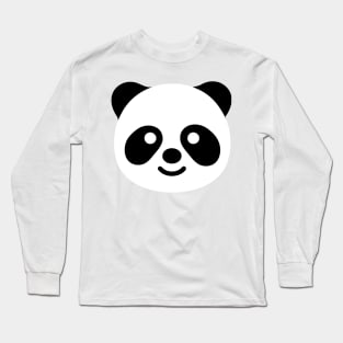 Panda Bear Face Emoticon Long Sleeve T-Shirt